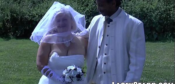  LACEYSTARR - Granny bride fed with cum after BBC pounding